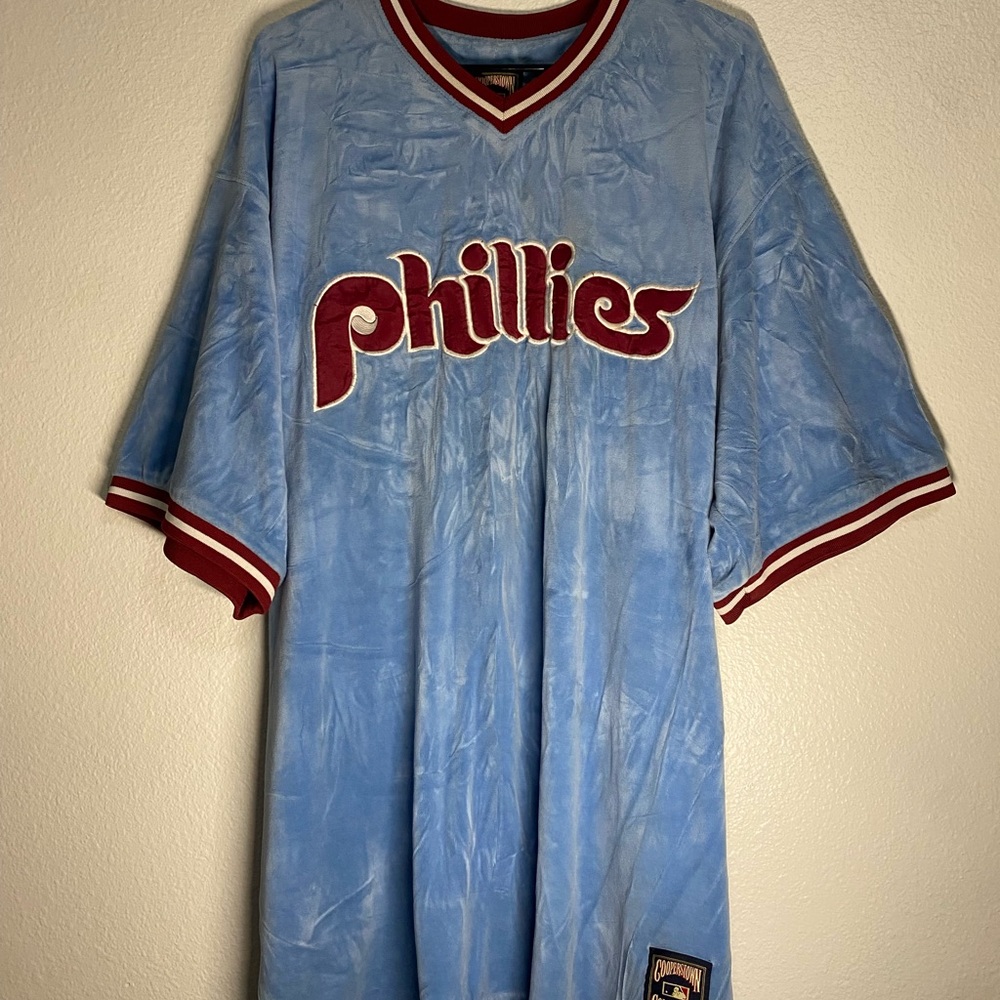 Vtg Cooperstown Collection Philadelphia Phillies 1980 World Series Jersey Sz 2XL